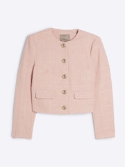 Pink - River Island Boucle Trophy Jacket - Bild 4 von 5