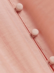 River Island Pink Ruffle Detail Button Shirt - Image 5 of 5