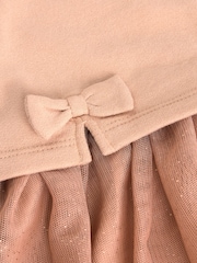 Tan Brown Twofer Mesh Baby Dress (0mths-2yrs) - Image 7 of 8