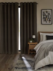 Cortinas con ojales con aspecto de lino - Imagen 3 de 7