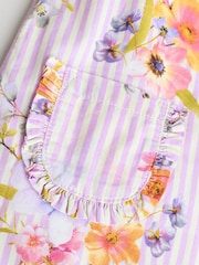 Purple Floral Stripe Long Sleeve Bodysuit & Baby Dungaree Set (0mths-3yrs) - Image 9 of 9