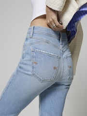 River Island Blue Mom High Rise Bum Sculpt 100% Cotton Jeans - Image 2 of 6