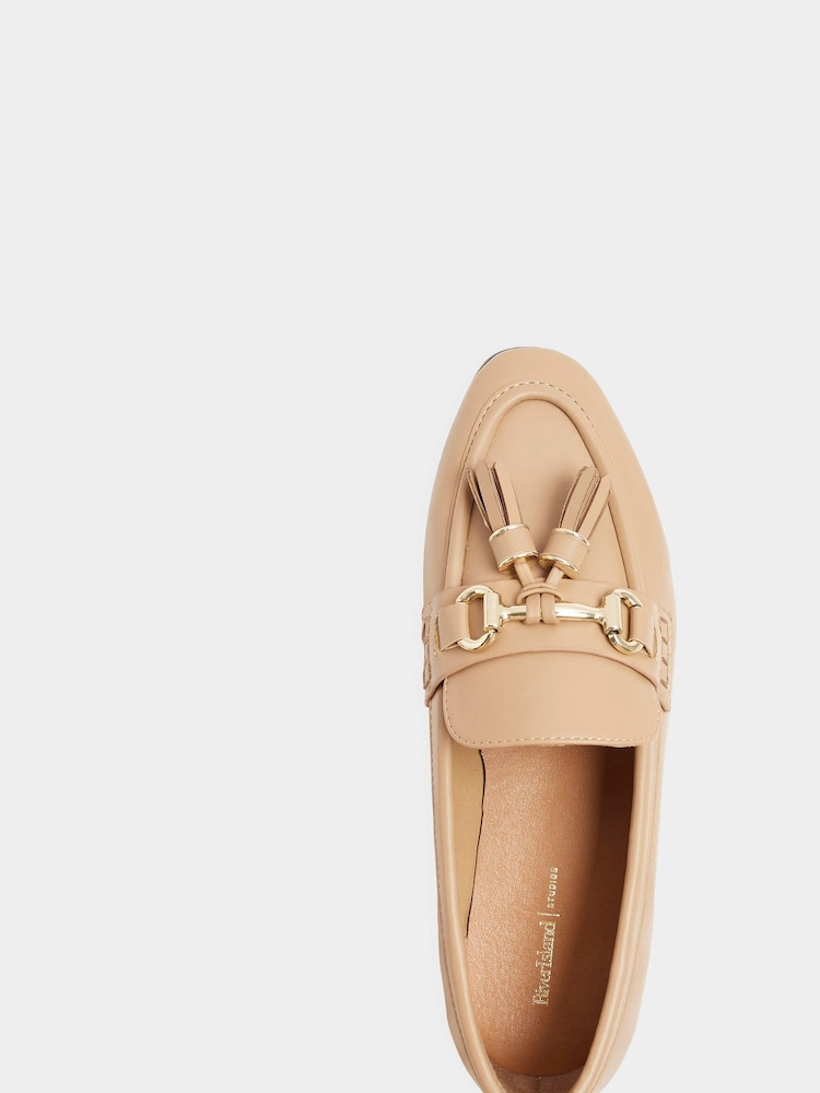 River Island Brown Tassel Snaffle Slim Loafers - Image 4 of 4