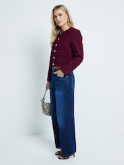 River Island Blue Petite High Waisted Relaxed Straight 100% Cotton Jeans - Image 2 of 6