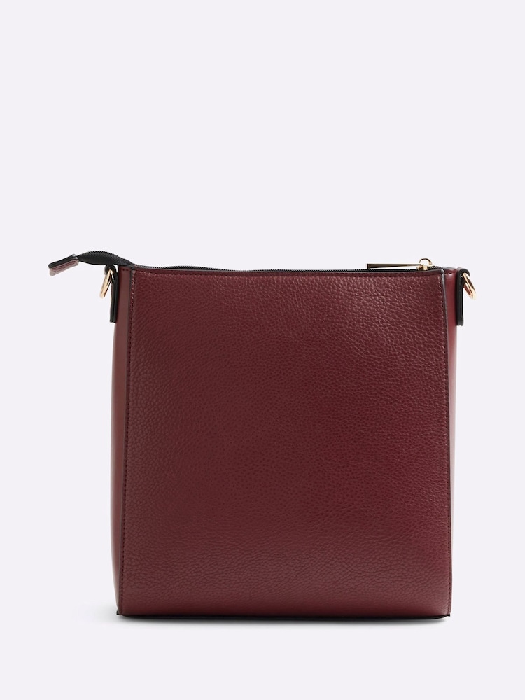 River Island Burgundy Clean Structure Messenger Bag - Image 2 of 5