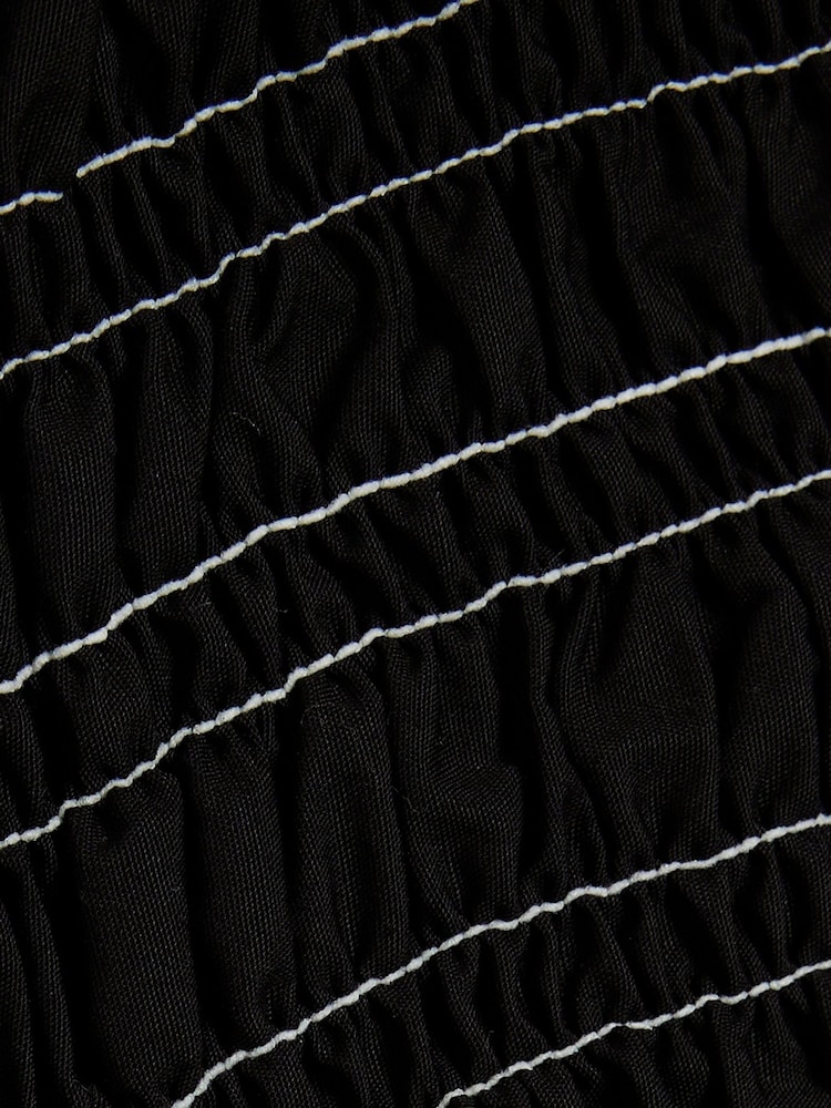 River Island Black Shirred V Detail Top - Image 5 of 5