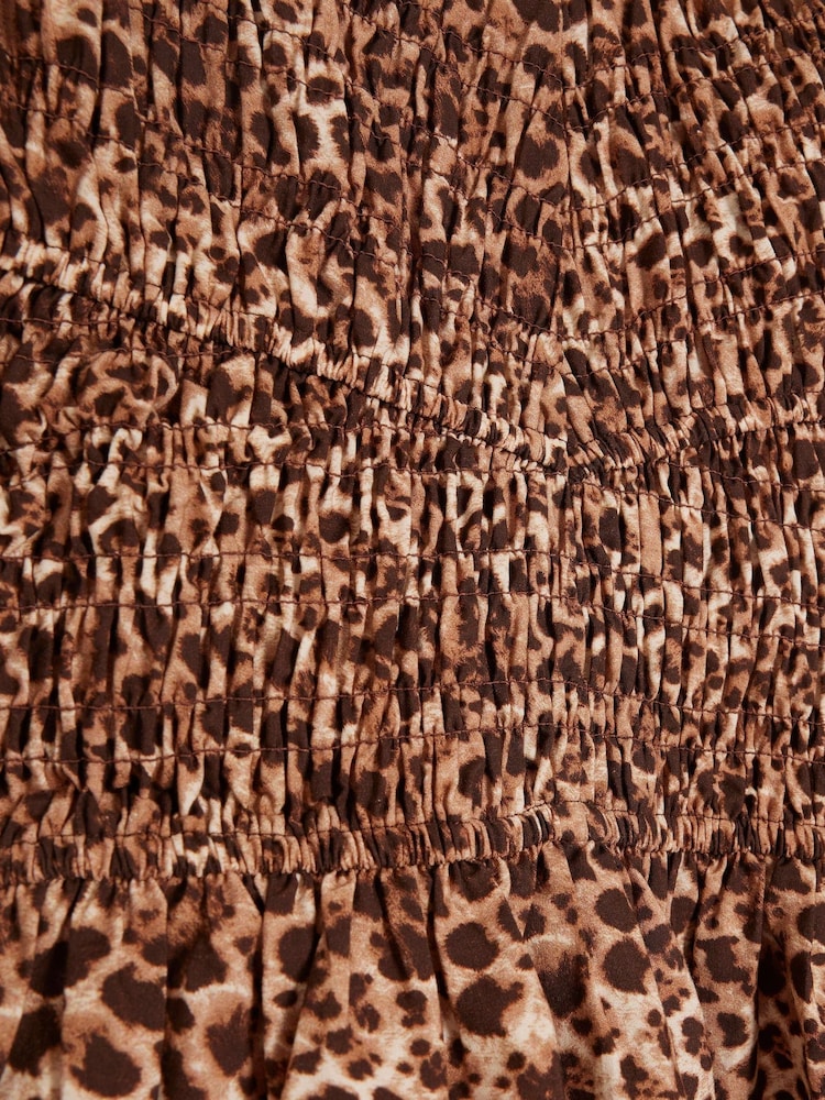 River Island Leopard Print Shirred Top - Image 4 of 4