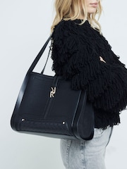 River Island Black Tab Front Slouch Bag - Image 1 of 5