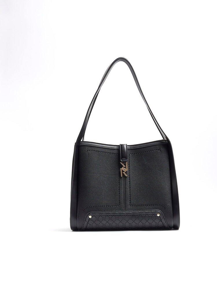River Island Black Tab Front Slouch Bag - Image 2 of 5