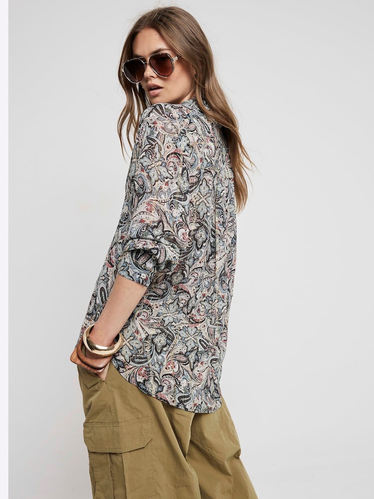 River Island Brown Paisley Print Shirt - Image 2 of 4