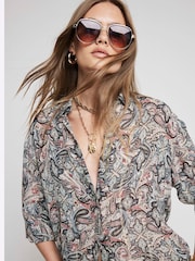 River Island Brown Paisley Print Shirt - Image 3 of 4