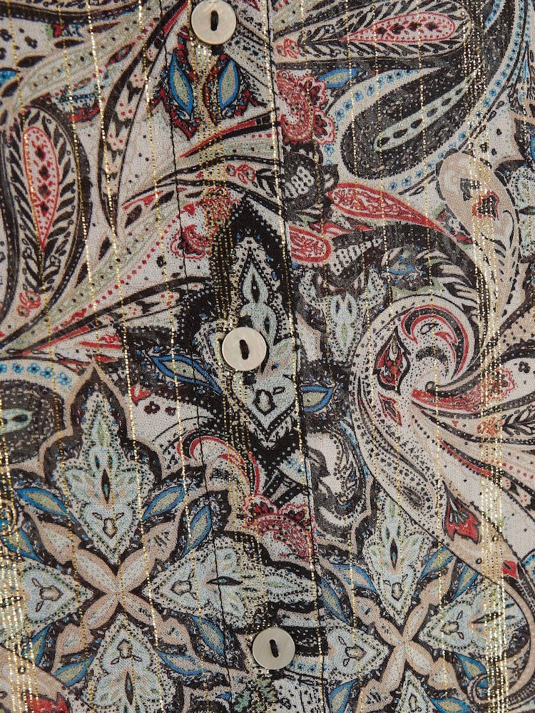 River Island Brown Paisley Print Shirt - Image 4 of 4 River Island Brown Paisley Print Shirt - Image 4 of 4