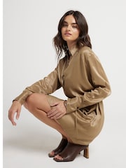 River Island Green Khaki Belted Shirt Dress - Image 3 of 4