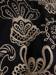 River Island Black Crew Neck Floral Print 100% Cotton Cutwork Top - Image 4 of 4