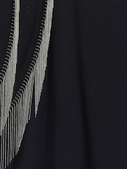 River Island Black Chain Fringed 100% Cotton T-Shirt - Image 4 of 4