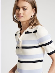 River Island Blue Bow Polo Top - Image 3 of 6