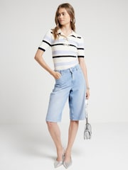 River Island Blue Bow Polo Top - Image 4 of 6