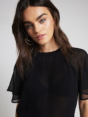 River Island Black Hybrid Pleated Blouse - Image 3 of 4