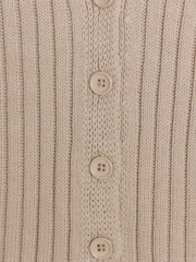 River Island Brown Waistcoat Hybrid Knitted 100% Cotton Jersey Top - Image 4 of 4