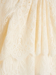 River Island Cream Petite All Over Lace Frill Sleeve Blouse - Image 3 of 3