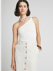 River Island Cream 100% Linen Button Up Maxi Skirt - Image 3 of 4