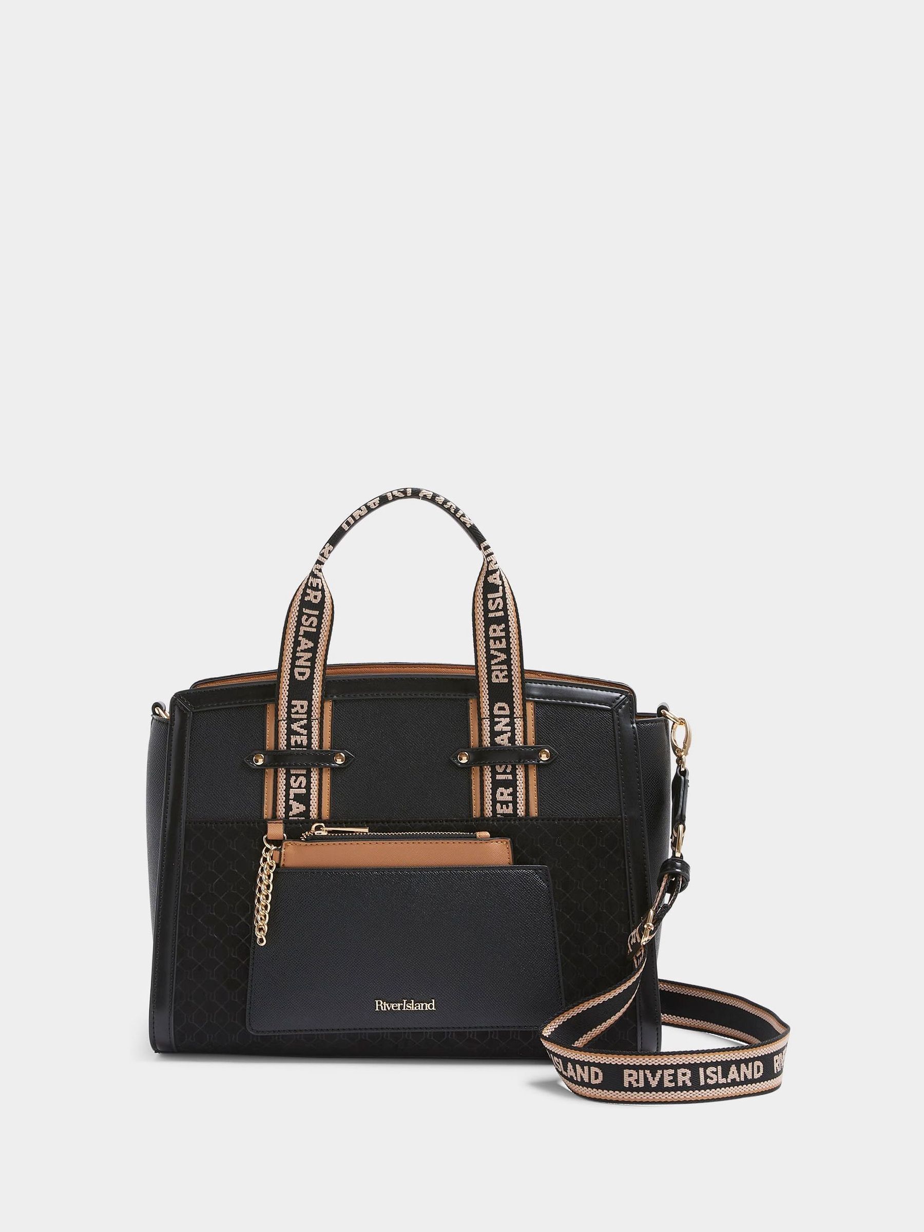 Kaufe Sie River Island Schwarz Gurtbandgriff Fronttasche Totes Tasche bei Next Deutschland