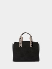 River Island Black Black Webbing Handle Front Pocket Tote Bag - Image 3 of 4