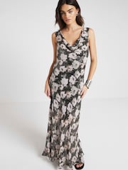 River Island 100% Cotton Guler căzut drapat Maxi Floral Rochie - Image 1 of 6