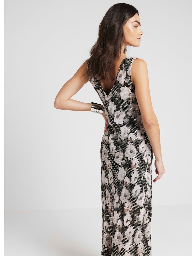 River Island 100% Cotton Guler căzut drapat Maxi Floral Rochie - Image 2 of 6