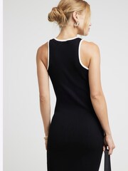 River Island Black Button Through Ribbed Midi Dress - Image 2 of 4