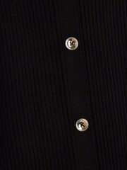River Island Black Button Through Ribbed Midi Dress - Image 4 of 4
