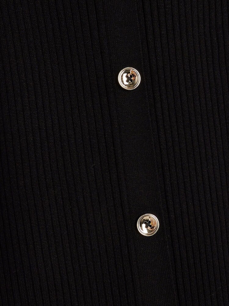 River Island Black Button Through Ribbed Midi Dress - Image 4 of 4