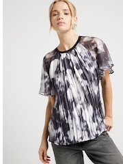 River Island Black Hybrid Crinkle Top - Image 3 of 4