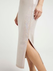 River Island Blue Sequin Midi Skirt - Image 3 of 4