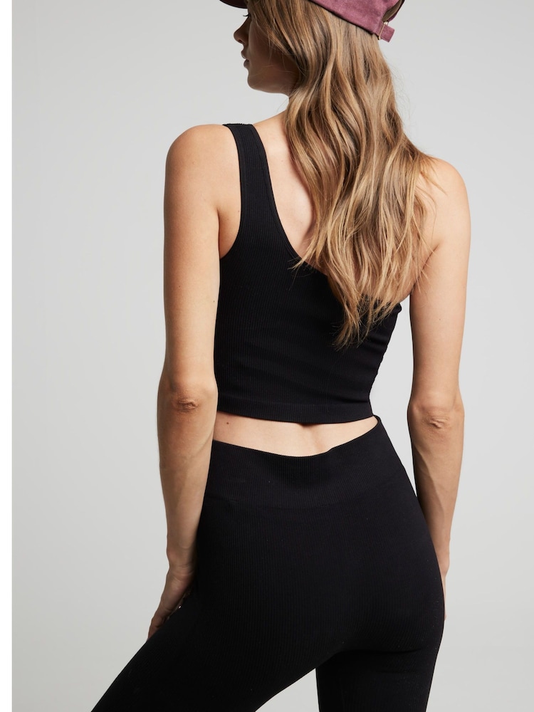 River Island Black Light Seamless Ribbed Leggings - Image 2 of 4