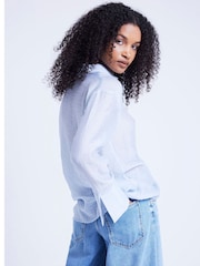River Island Blue Twist Front Button Up Shirt - Image 2 of 6
