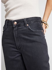 River Island Black Petite High Rise Relaxed Straight 100% Cotton Jeans - Image 4 of 7
