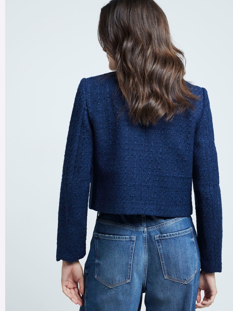 Blau - River Island Boucle Trophy Jacket - Bild 2 von 6