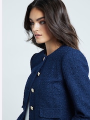 Blau - River Island Boucle Trophy Jacket - Bild 4 von 6