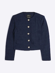 Blau - River Island Boucle Trophy Jacket - Bild 5 von 6