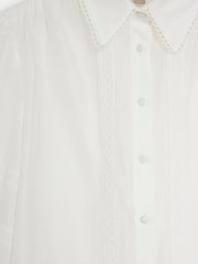 River Island White Linen and Lace Trim Shirt - Image 4 of 4