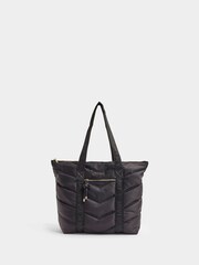River Island Black Quilted Webbing Shopper Bag - Image 1 of 4