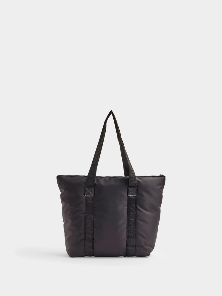 River Island Black Quilted Webbing Shopper Bag - Image 2 of 4