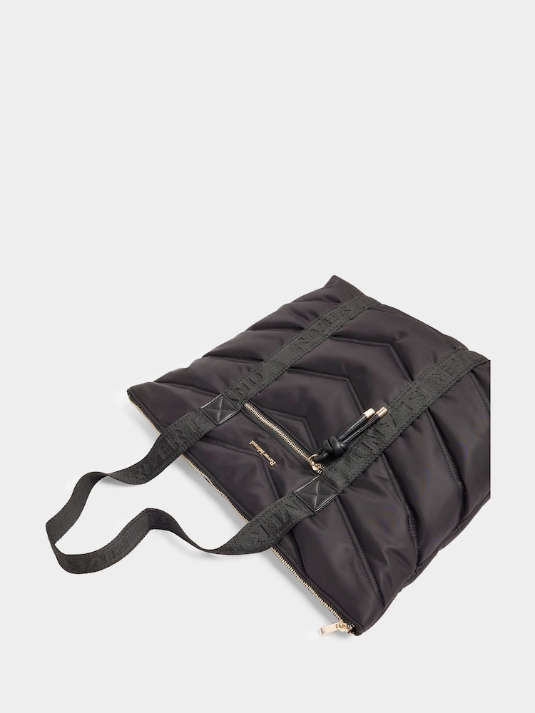 River Island Black Quilted Webbing Shopper Bag - Image 4 of 4