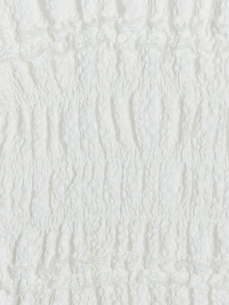 River Island White Textured Shirred Top - Image 4 of 4