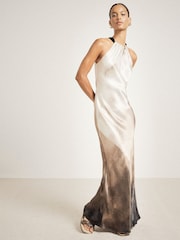 River Island бретелька на шею в омбре платье-комбинация - Image 1 of 6