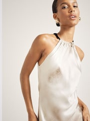 River Island бретелька на шею в омбре платье-комбинация - Image 4 of 6