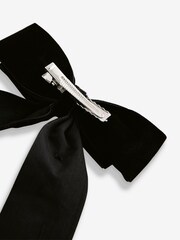 Black Embellished Velvet Statement Clip - Image 4 of 4