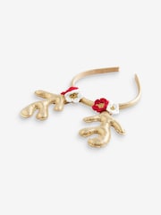 Brown Metallic and Crochet Flower Christmas Antlers - Image 3 of 3