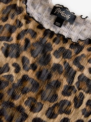 Animal Print Maternity Short Sleeve Textured Column Dress - Image 8 of 8